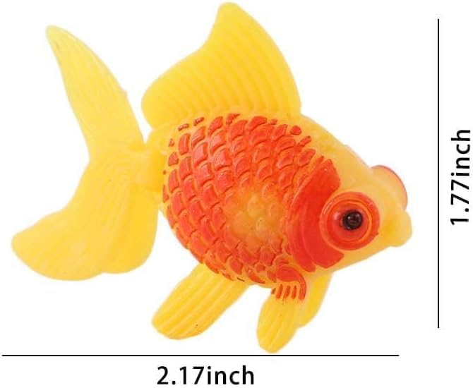 3 Pack Orange Artificial Moving Aquarium Ornaments - Goldfish and Orange Fish Thematic Decor for Fish Tank Aquarium Décor Thematic Ornaments Fish & Aquatic Pets
