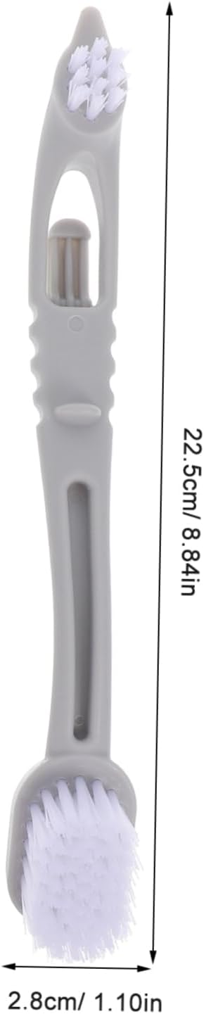 3pcs Bird Cage Brush with Extra Long Handle Soft Bristles Pet Cage Cleaner for Birdcage Dog Kennels Small Animal Enclosures Versatile Cleaning Tool in Gray Green Beige