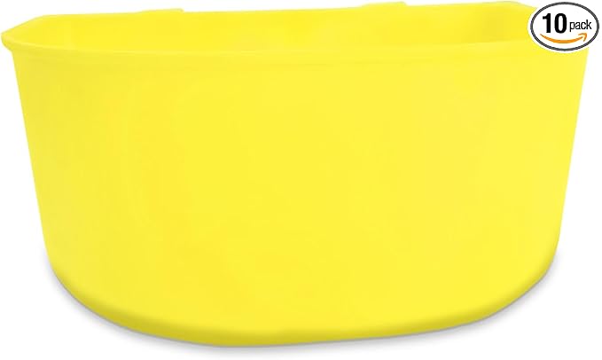 10pcs Cage Cups 25oz Feeder and Waterer Chicken Food Bowl, Hanging Rabbit Drinker Cup Yellow Bird Water Container with Hooks,Pet Feeding Dish for Small Animals