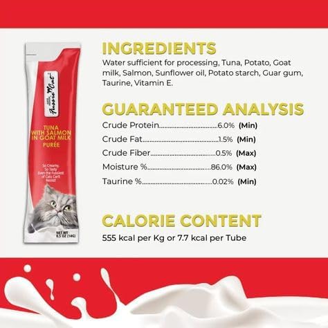 Felicia's Fabulous Finds Puree in Goat Milk 3 Flavor Treat Bundle: Tuna with Salmon, Small Anchovy or Chicken (3 Four-Tube Packs, 12 Tubes Total, 0.5 Oz per Tube) Plus Shaynanigans Silicone Lid