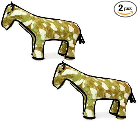 TUFFY - World's Tuffest Soft Dog Toy -Barnyard- Multiple Layers. Made Durable, Strong & Tough. Interactive Play (Tug, Toss & Fetch). Machine Washable & Floats. (Horse, Large 2 Pack)