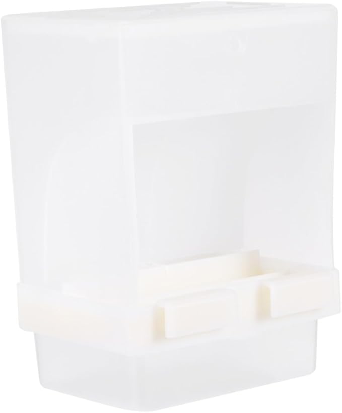 VILLCASE Automatic Parrot Feeder Splash-Proof Drinking Feeding Bowl, Beige Food Dish for Bird Cage, Parrot Accessories for Clean and Convenient Feeding