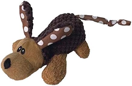 Petlou Durable Plush Dog and Cat Toys with Multi-Squeaks and Crinkle,Vegetables,Dog,Rabbit/Bunny Collection (Brown Spot 2, 10-Inch Cute Dog)