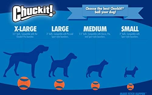 Chuckit! High-Bounce Rubber Fetch Ball, Medium (2.5 Inch), Pack of 1, Assorted Colors, For Medium Breeds