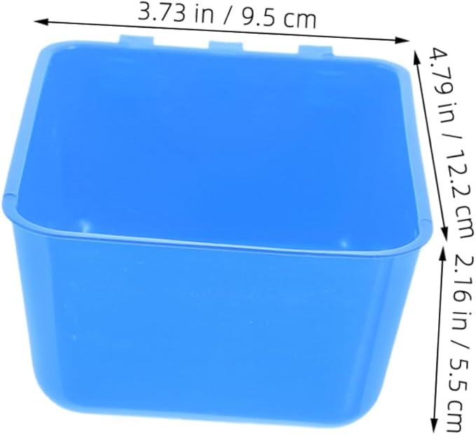 Totority 6pcs Hanging Rabbit Water Bowl and Bird Cage Feeder 12.5x9.5x6CM Sturdy PET Feeding Cup for Small Animals for Chicken Coop and Bunny Cages