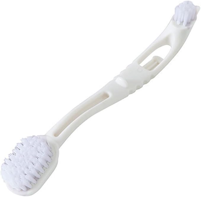 TopHomer 1 Pcs Bird Cage Cleaner with Two Brush Heads, Bird Cages Brushes Long Handle Tool for Cleaning Birds Parrot Cages Pet Supply Cage Accessory (Beige)