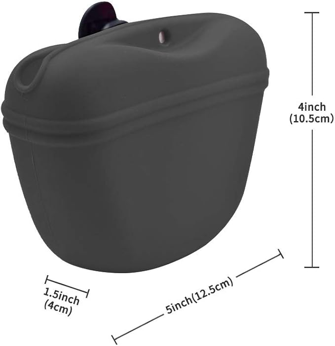 AUDWUD Silicone Dog Treat Pouch,With Dog Training Clicker,Clip on Portable Training Container,Convenient Magnetic Buckle Closing and Upgraded Waist Clip for Enhanced Stability