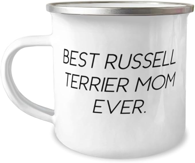 Nice Russell Terrier Dog Gifts, Best Russell Terrier Mom Ever, Birthday 12oz Camper Mug For Russell Terrier Dog from Friends, Pet toys, Cat toys, Dog toys, Pet food, Cat food, Dog food