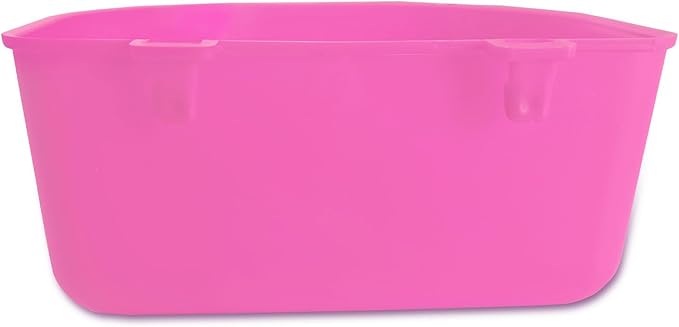 Pet Feeder Bowl, 25oz Hanging Cage Cup Food Dish Water Dispenser Drinker Grit Container for Chicken Birds Pigeon Duck and Small Animals, Indoor Outdoor Poultry Supplies (20, Pink)