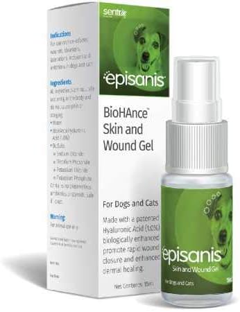 Sentrx Episanis Skin & Wound Gel Spray for Dogs & Cats, Patented BioHance Wound Spray, Cuts, Bites, Hot Spots, Ulcers, 15 ml
