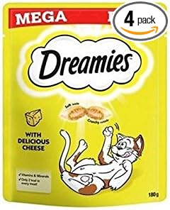 Dreamies Cat Treats with Cheese Mega Pack (180g) (Pack of 4)