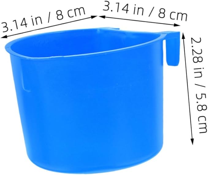SUPVOX 8pcs Hanging Bird Cage Cups for Small Pets Durable Rabbit Feeding Bowl and Water Dispenser Easy to Install and Remove for Rabbits Chickens and Other Small Animals Blue