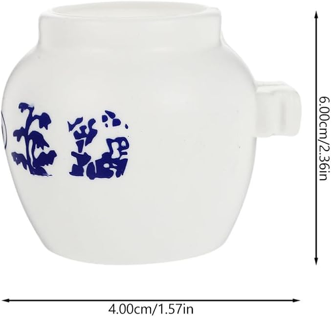 5pcs Large Round Parrot Food Bowls Blue and White Porcelain Pattern, Bird Cage Feeding Cups for Parakeet and Cockatiel Supplies