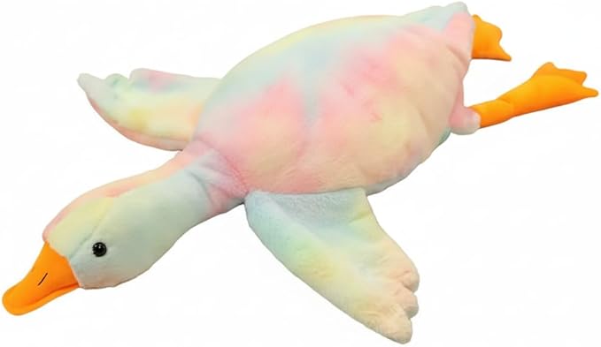 Colorful Duck Plush Toy for Dogs and Cats, 50cm Soft Anxiety Relief Pet Companion, Rainbow Multicolor