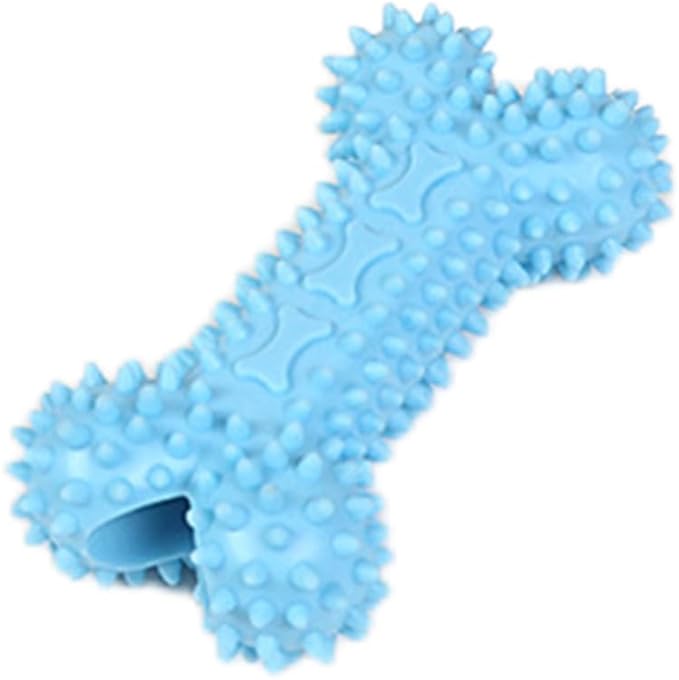 Pet Toys with Bone Shapes, Grinding Teeth Sticks, Cat and Dog Supplies, Stress Relieving Toys (Blue*1+Pink*1+Yellow*1)