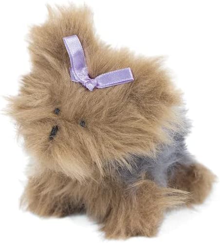 Oscar Newman Yorkshire Terrier Pipsqueak Toy, 5-inch Length, Grey and Tan