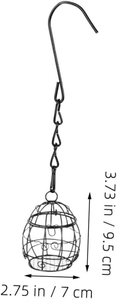 6pcs Outdoor Garden Hanging Bird Feeder Set with Metal Chain, Black Wild Bird Feeding Tool for Patio and Backyard Birding