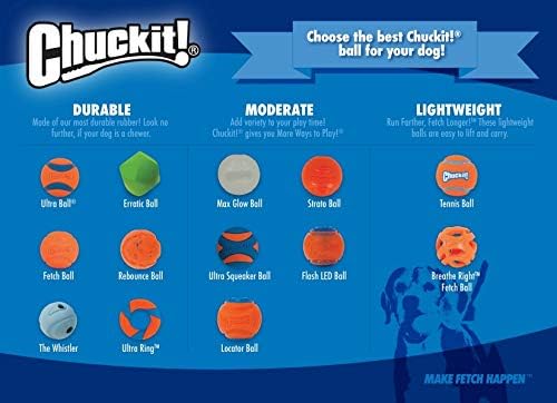 Chuckit! High-Bounce Rubber Fetch Ball, Medium (2.5 Inch), Pack of 1, Assorted Colors, For Medium Breeds