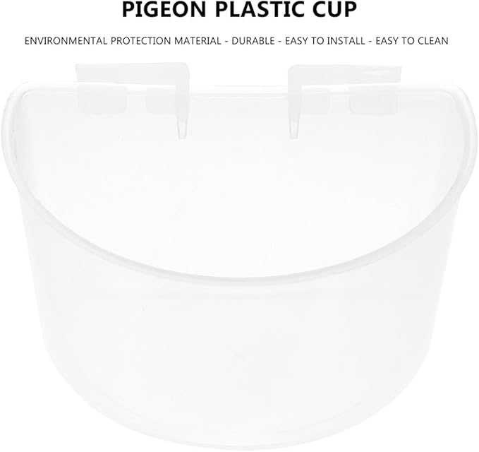 Toyvian 8pcs Hanging Pigeon Feeding Bowls Plastic Bird Cage Cups Water Bowls Large for Pigeon Bird Rabbit Cage Use
