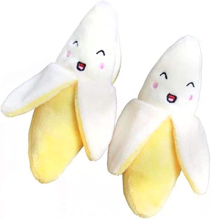 Banana Plush Pet Toy Puppy Dog Cat Squeak Chewing Interactive Toy Pet Training Supplies Molar Interactive Play Scratch Squeaky Chew Toy for Pets