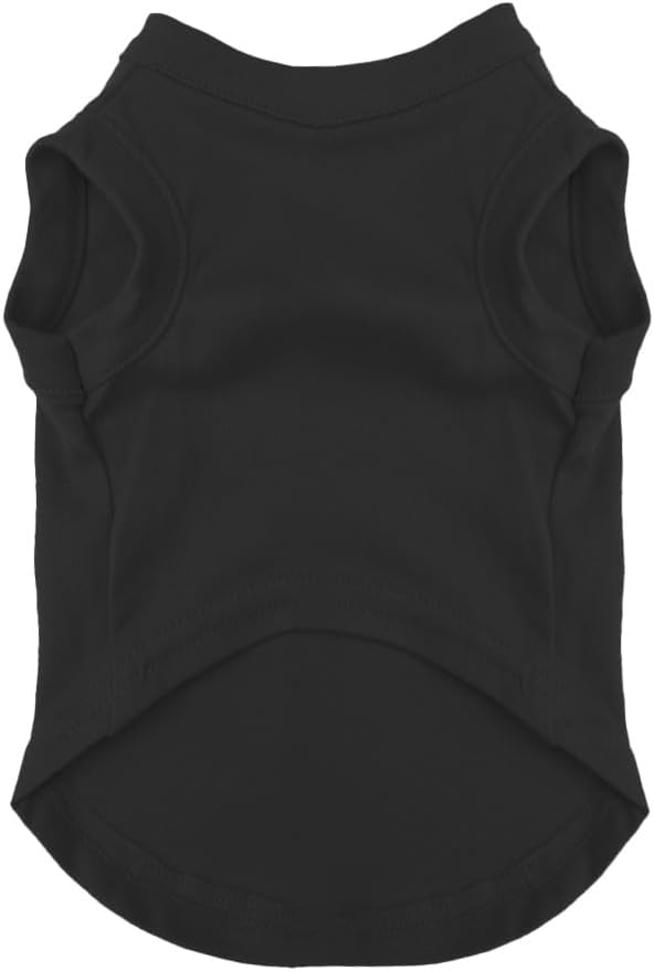 Happy Camping Dog Tee Shirt | Sleeveless Breeds | Summer | Outdoor Adventure | Travel | (Black, 3X-Large 278)