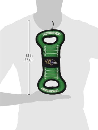 Pets First NFL Football Field Dog Toy with Squeaker. - Baltimore Ravens - for Tug, Toss, & Fetch. - Tough & Durable Pet Toy (Pack of 2)