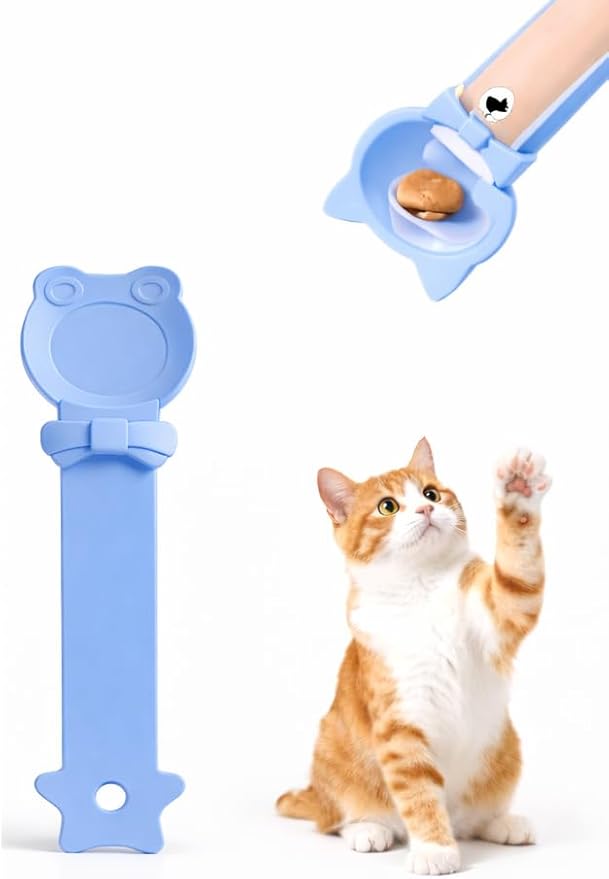 Purée Pops + Blue Feeding Spoon, Grain-Free, Lickable, Squeezable Creamy Cat Treat/Topper, 20 Tubes, Chicken Variety