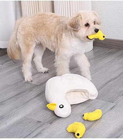 Pet Snuffle Mat for Dogs Cats Boredom, Dog Educational Sound Toys, Interactive Feed Game Toys, Encourages Natural Foraging Skills for Cats Dogs, Stress Relief, be Smarter (Duck & Little Duck)
