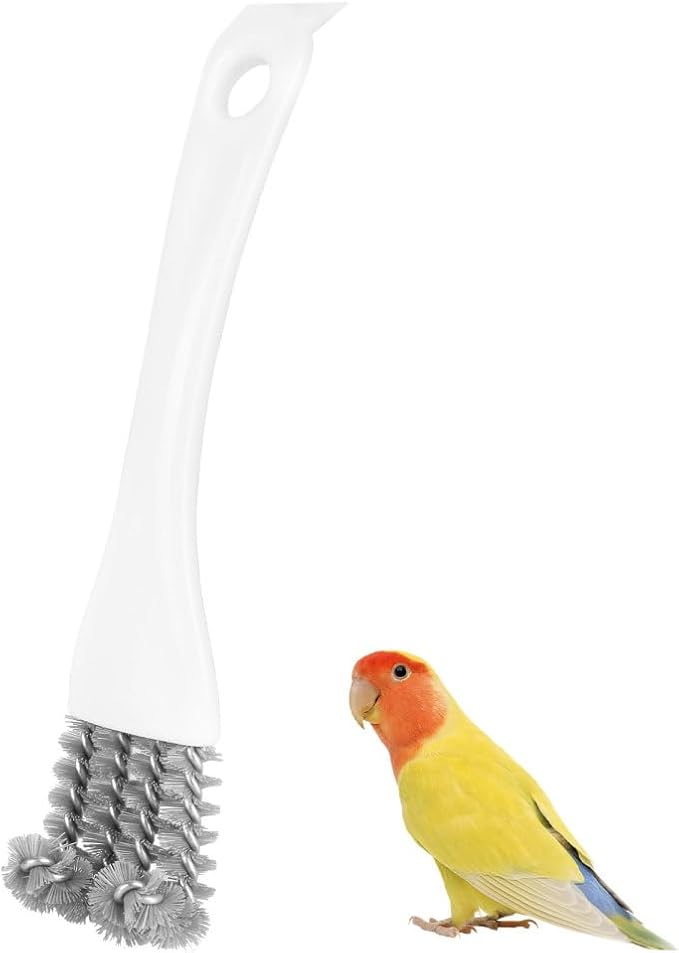 Bird Cage Brush, Parrot Cage Cleaner with Shovel & Ergonomic Handle Pet Cages Accessory for Deep Cleaning