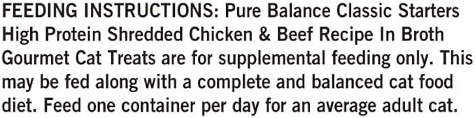 Pure~Balance Classic Starters Gourmet Cat Treats, Shredded Chicken & Beef in Broth, High Protein, Soft Treats ~ 5 Pouches of 1.4 Oz Inside, Wet Cat Treat Adult Cats ~ (2 Box) ~ (1 Pack)
