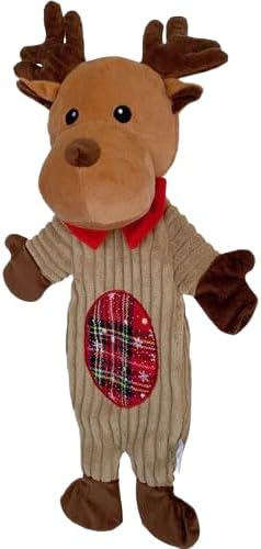 Holiday Plush Pet Chewy Toys Squeaky Toys for Dogs and Cats in Different Size by Petlou (Snow White, 20 Inch Chirstmas Flat Snowman)