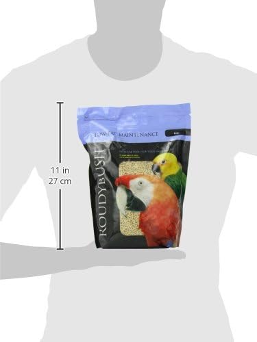 Roudybush Low Fat Food for Adult Birds & Chicks - Scientifically Formulated Bird Feed - Bird Food Pellets w/ Corn, Wheat, Soy & More - Nutritious & Healthy Feed for Birds (Mini, 44oz)