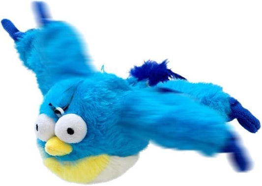 2026 New Chase Cat Toy, Rechargeable Interactive Chirping Bird Cat Toy, Chirping Bird Cat Toy Flapping Wings, Flying Interactive Simulation Electric Cat Toy (Blue)