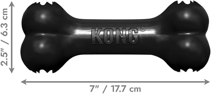 KONG Extreme Goodie Bone Medium 2-Pack – Ultra-Durable Rubber Dog Toy for Power Chewers – Tough Chew Toy for Medium Dogs – Black