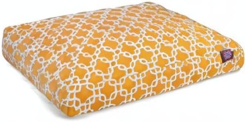 Yellow Links Medium Rectangle Indoor Outdoor Pet Dog Bed With Removable Washable Cover By Majestic Pet Products