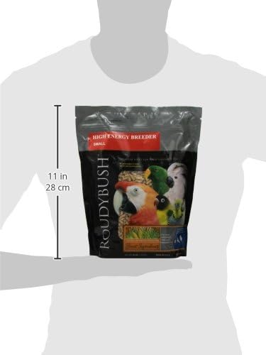 RoudyBush High Energy Breeder Food for Breeding & Weaning Birds - Scientifically Formulated Bird Feed - Bird Food Pellets w/Corn, Wheat, Soy - Nutritious & Healthy Feed for Birds (Small, 44oz)