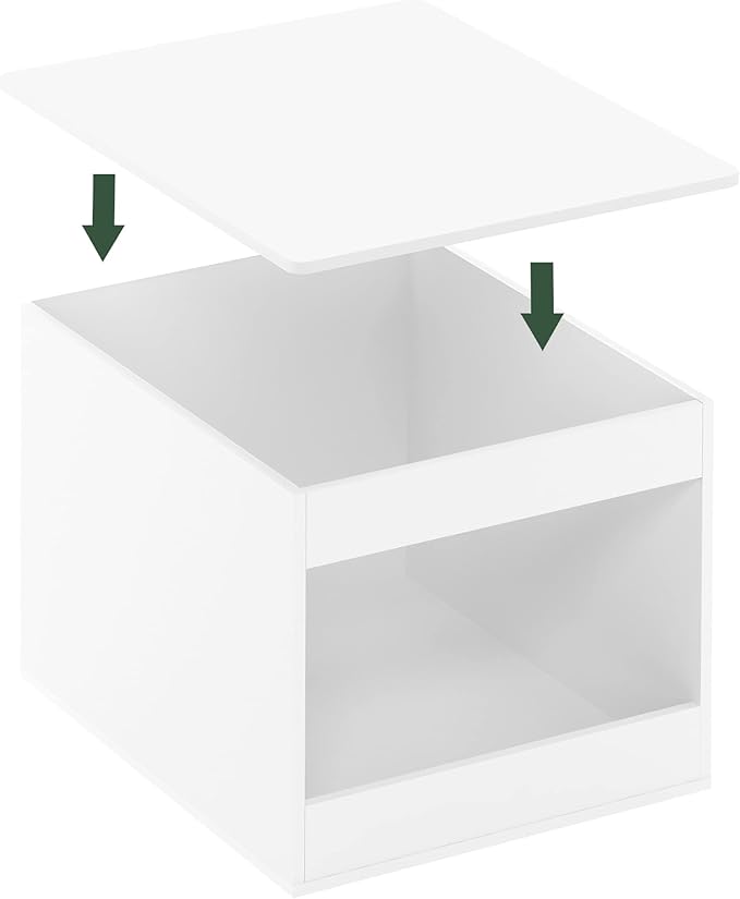 Furinno Peli Top Opening Litter Box Enclosure, Solid White
