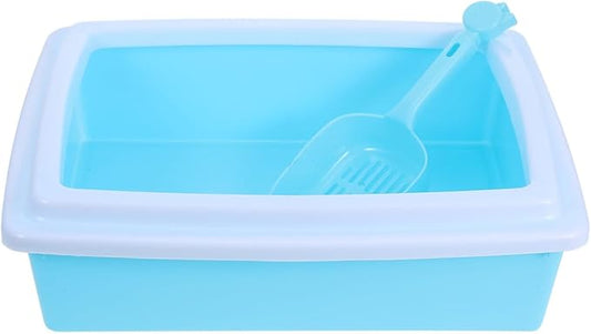 YARNOW Cat Litter Toilet Training System Cat Toilet Trainer Litter Tray Flap System Kitten Training Small Boxes for s Abs Sky-Blue