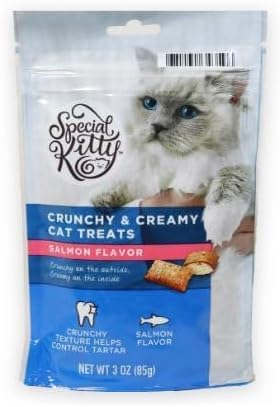 Special~Kitty Crunchy and Creamy Cat Treats Salmon Flavor, 3 oz Pack of 4