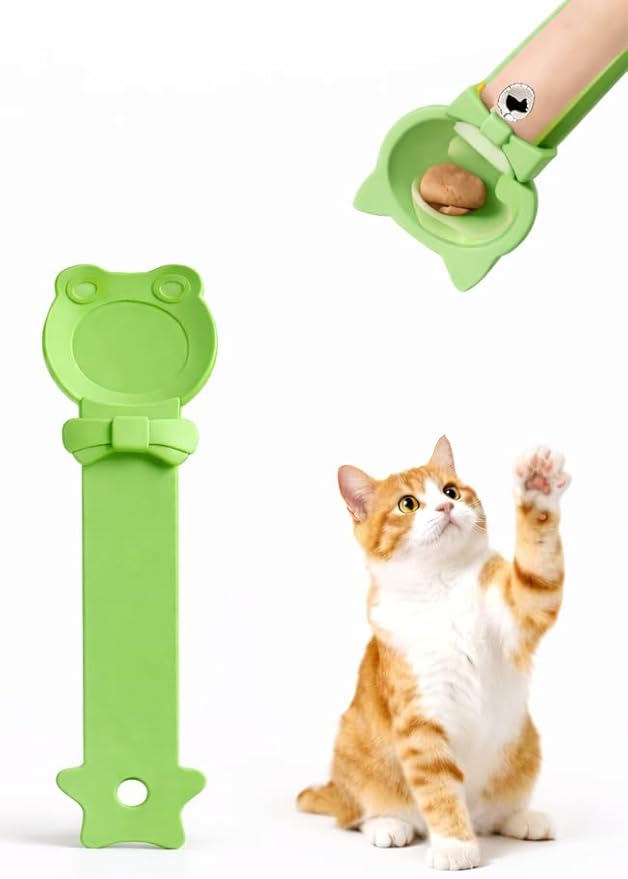 Purée Pops + Green Feeding Spoon, Grain-Free, Lickable, Squeezable Creamy Cat Treat/Topper, 20 Tubes, Chicken and Seafood Mix Variety