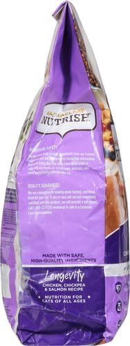 Nutrish Senior Healthy Aging Dry Cat Food, Chicken, Chickpea and Salmon, 3 lb. Bag (Rachael Ray)