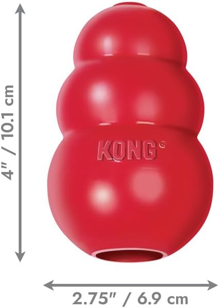 KONG Classic Dog Toy Enhanced Ziggies Dental Treats – Durable Rubber Chew Toy & Teeth Cleaning Stuffable Treats Bundle (Large)