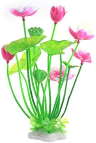 Pink Artificial Water Plants, Artificial Lotus Fish Tank Ornament Aquarium Aquatics Grass Flower Simulation Wedding Favors Plastic Plastic Plants for Party Fish and Aquatic Pets Aquarium Décor