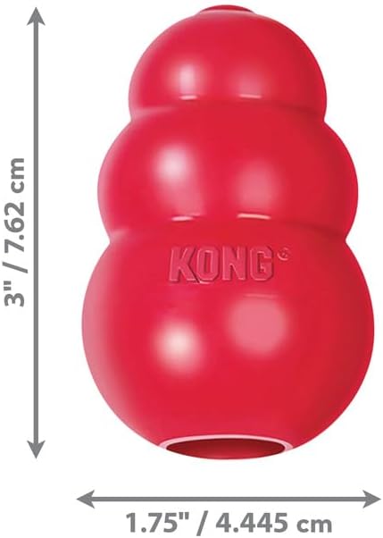 KONG Classic Dog Toy Enhanced Ziggies Dental Treats – Durable Rubber Chew Toy & Teeth Cleaning Stuffable Treats Bundle (Small)