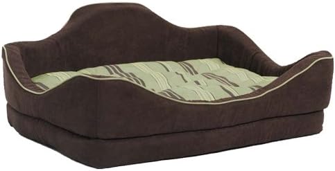 MidWest Homes for Pets MidWest Quiet Time 22-By-18-Inch Camelback Designer Pet Bed, Green/Brown