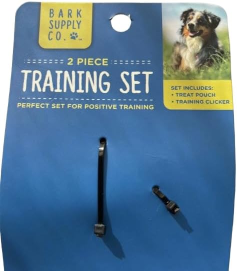 Bark Supply Co. 2-Piece Dog Training Set with Treat Pouch and Clicker, Black, Perfect for Positive Training