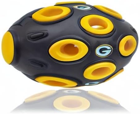 Pets First NFL Green Bay Packers Football Treat Dispensing Toy for Dogs and Cats, Rubber Ball, Interactive Fun, Natural Rubber