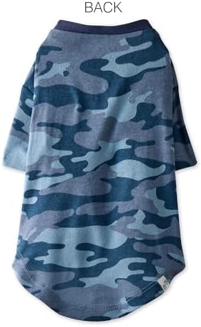 Pet Passion Toby II - The Perfect Tee, 3 Pack Short Sleeve Pet T-Shirt 100% Organic Cotton Tees Clothes for Small, Medium, Large Dogs, Navy Camo, X-Small (5-12 lbs)