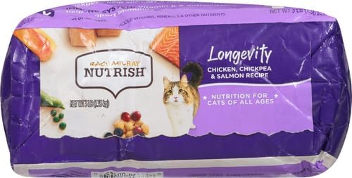 Nutrish Senior Healthy Aging Dry Cat Food, Chicken, Chickpea and Salmon, 3 lb. Bag (Rachael Ray)