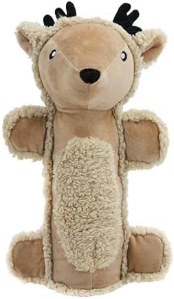 Plush Animal Pet Toy 11x7in Squeaky Chew Toy for Dogs and Cats, Cylinder Shape Plush Doll with BB Sound for Play and Comfort (V2)